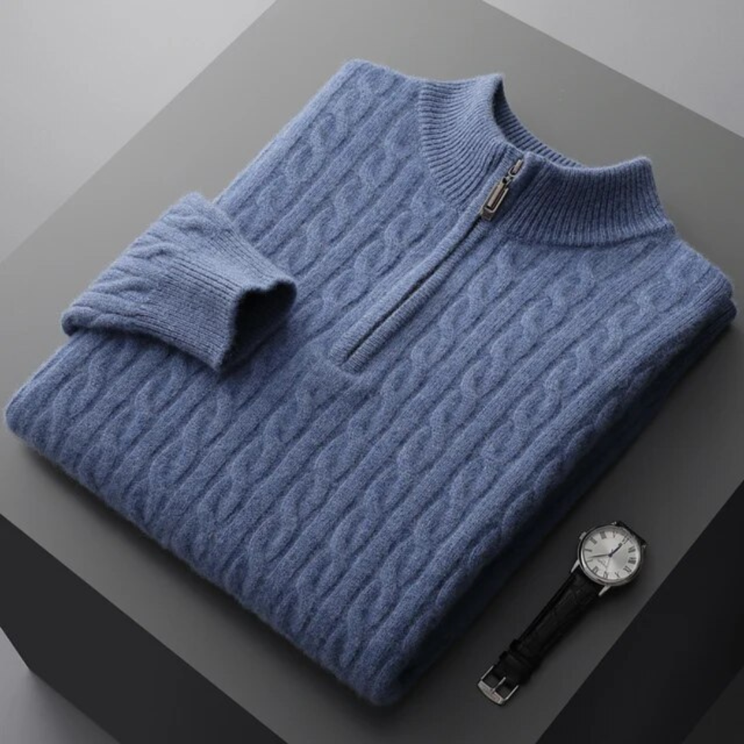 Como Woven Cashmere Half Zip
