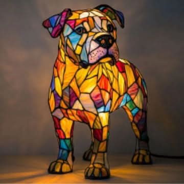 Art Deco Stained Glass Table Lamp