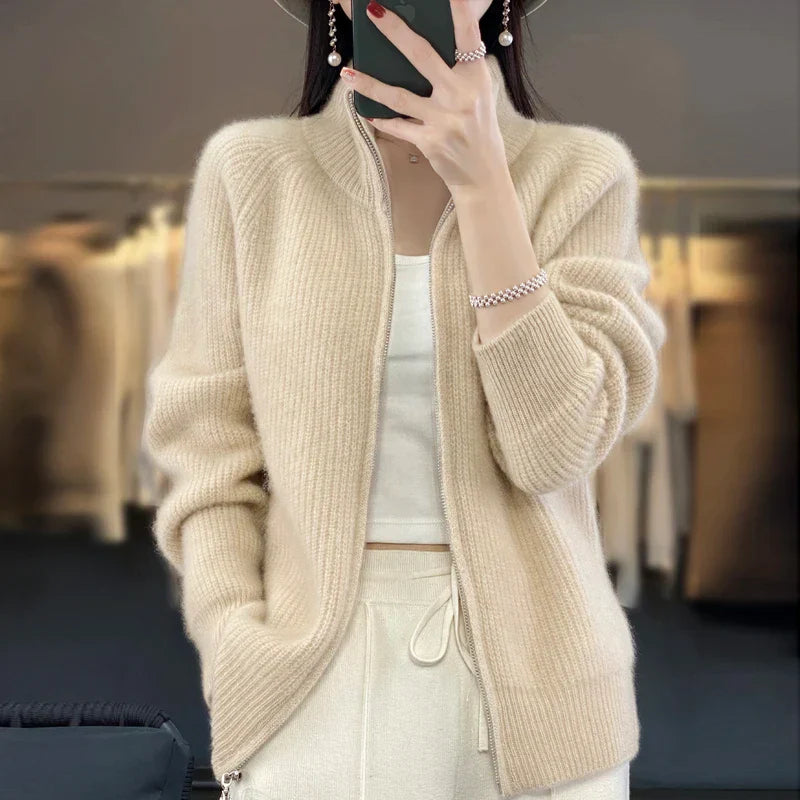 Charlotte Merino Wool Zip Up