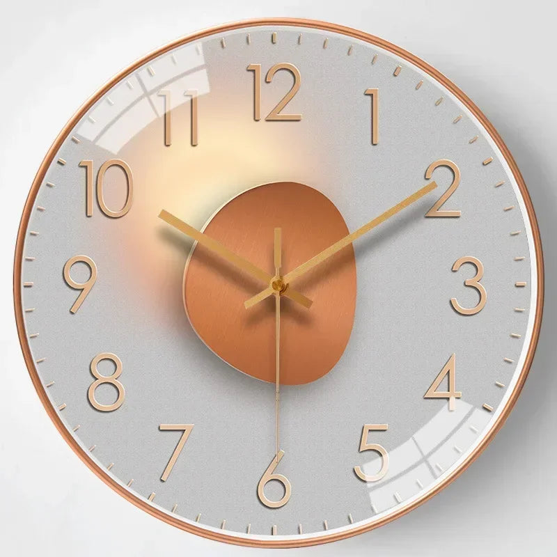 contemporary Glass and Metal Wall Clock