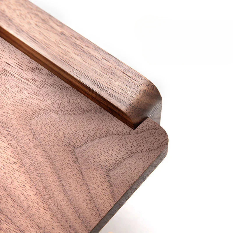 contemporary Walnut and Brass Toilet Roll Holder With Integrated Shelf