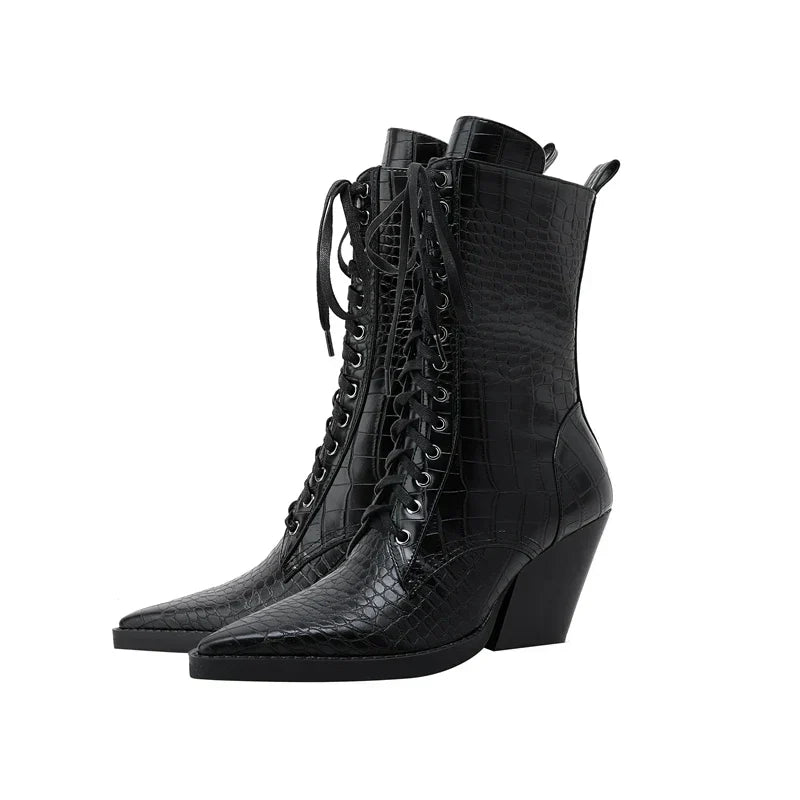 Santorini Leather Lace-Up Boots