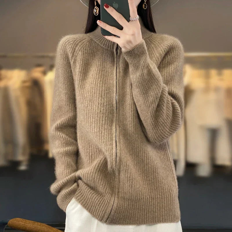 Charlotte Merino Wool Zip Up