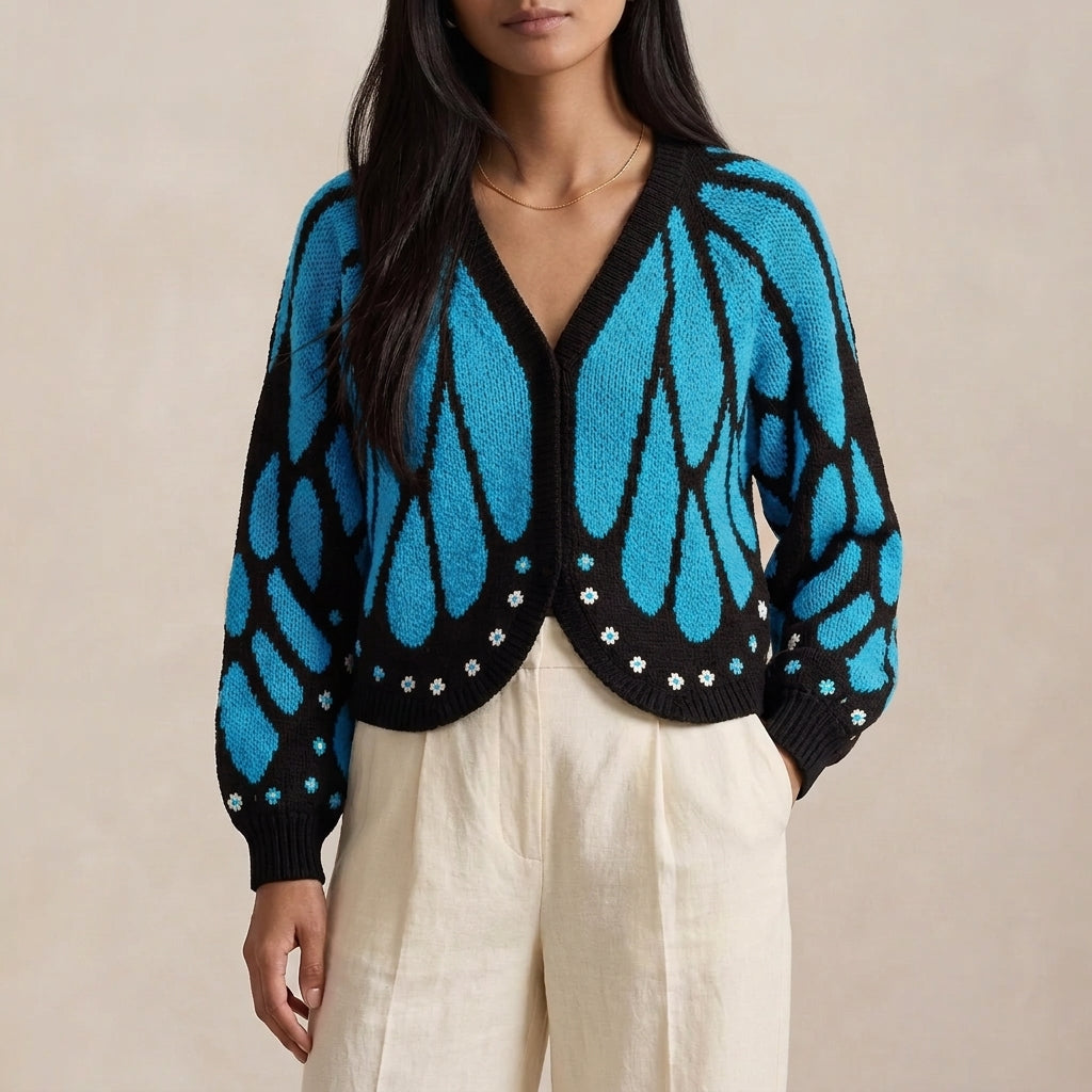 Bianca Butterfly Jacquard Cardigan