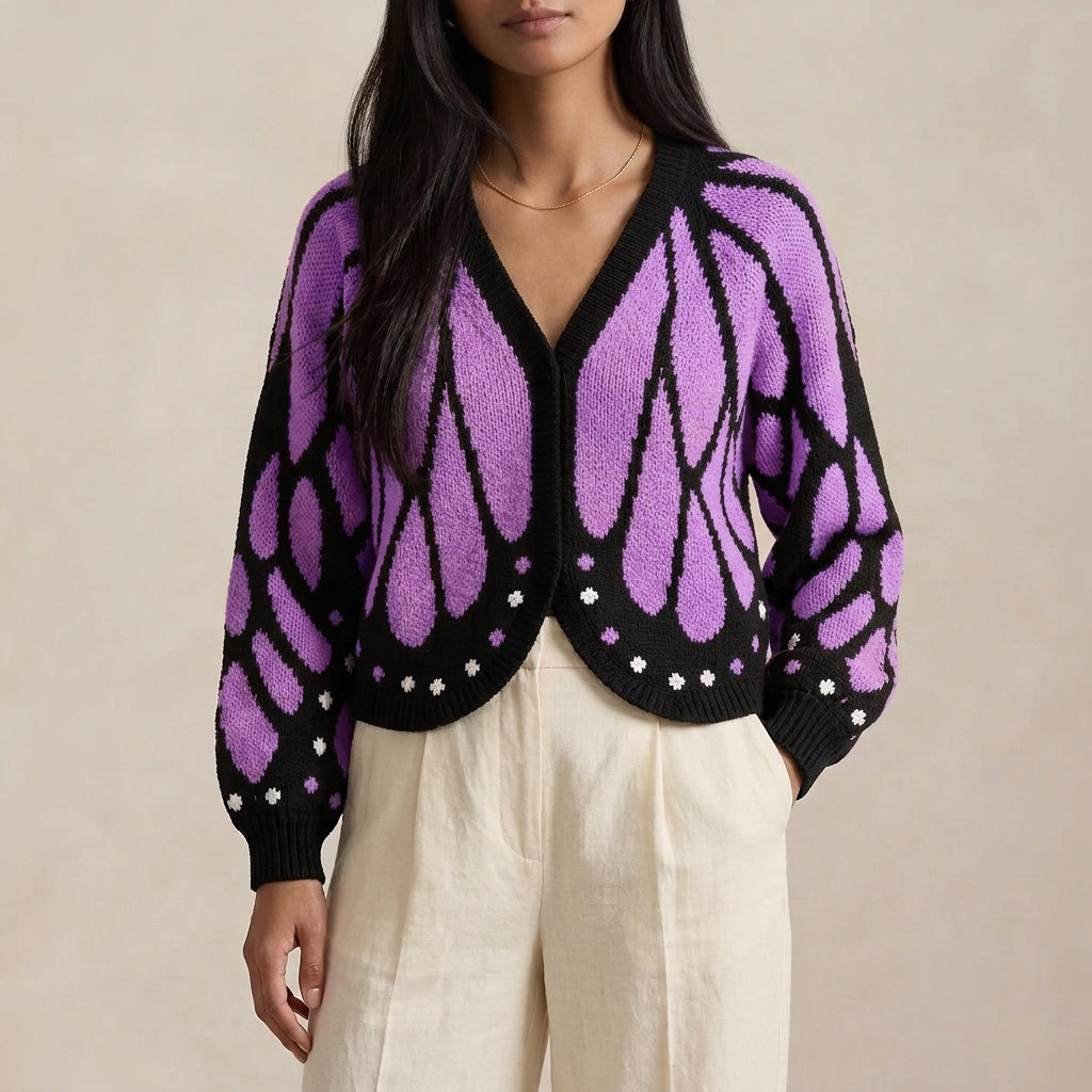 Bianca Butterfly Jacquard Cardigan
