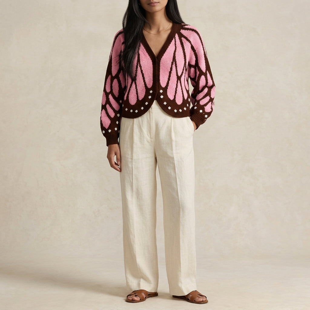 Bianca Butterfly Jacquard Cardigan