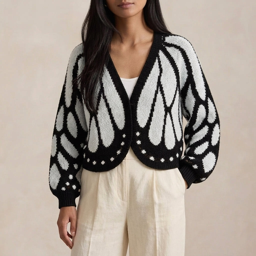 Bianca Butterfly Jacquard Cardigan