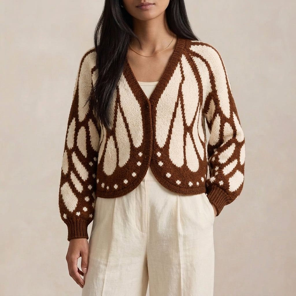 Bianca Butterfly Jacquard Cardigan