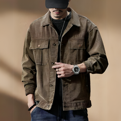 Men's Khaki Corduroy Jacket - Sydney Thomas