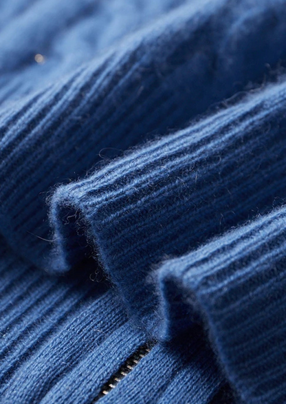 Bristol Cashmere Cable Knit Zipper Hoodie