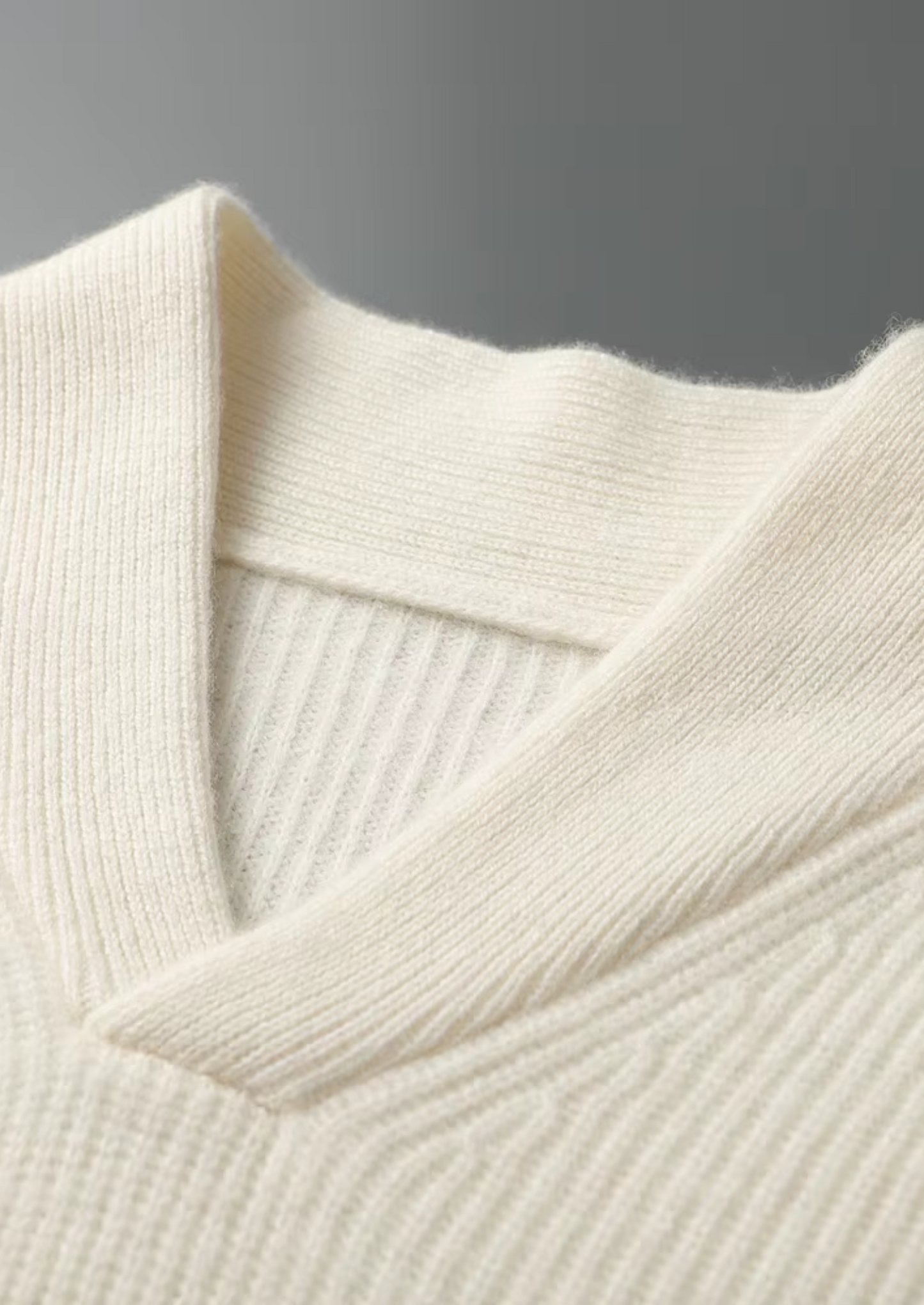 Aspen Cashmere Ribbed V-Neck Sweater