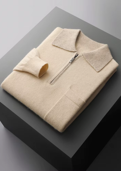 Como Cashmere Zipper Polo
