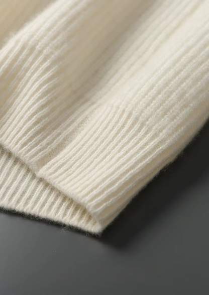 Aspen Cashmere Ribbed V-Neck Sweater