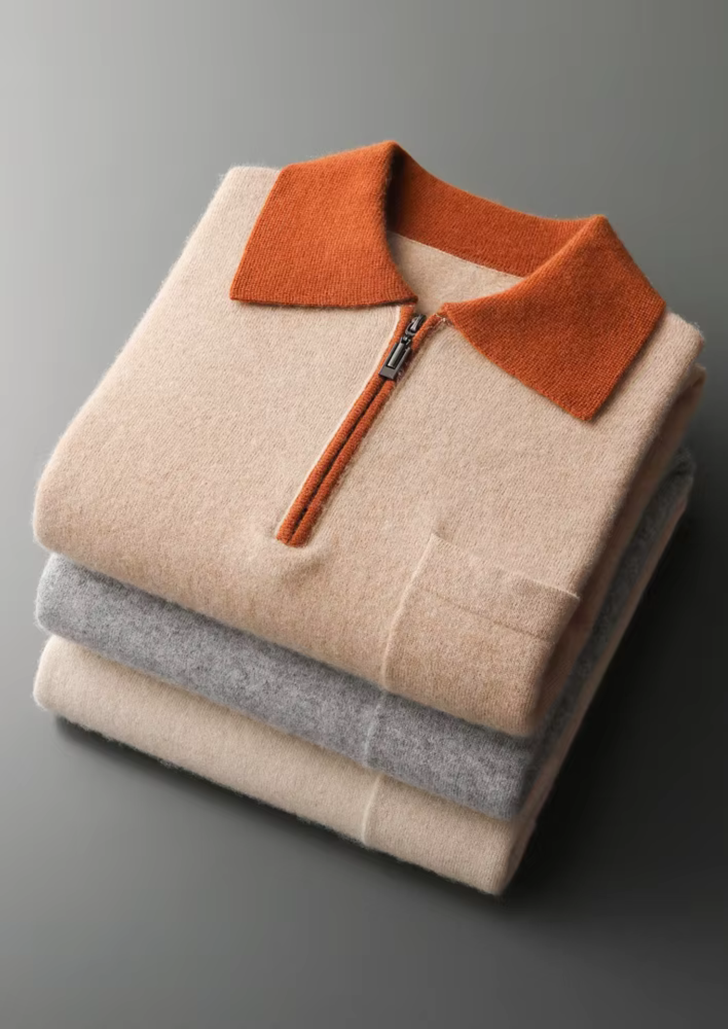 Como Cashmere Zipper Polo