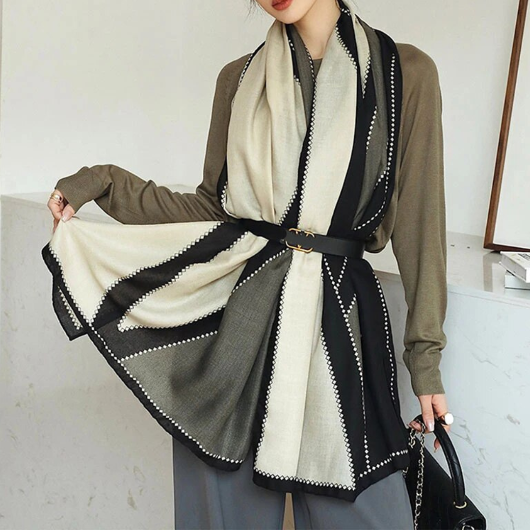 Audrey Geometry Wool Shawl