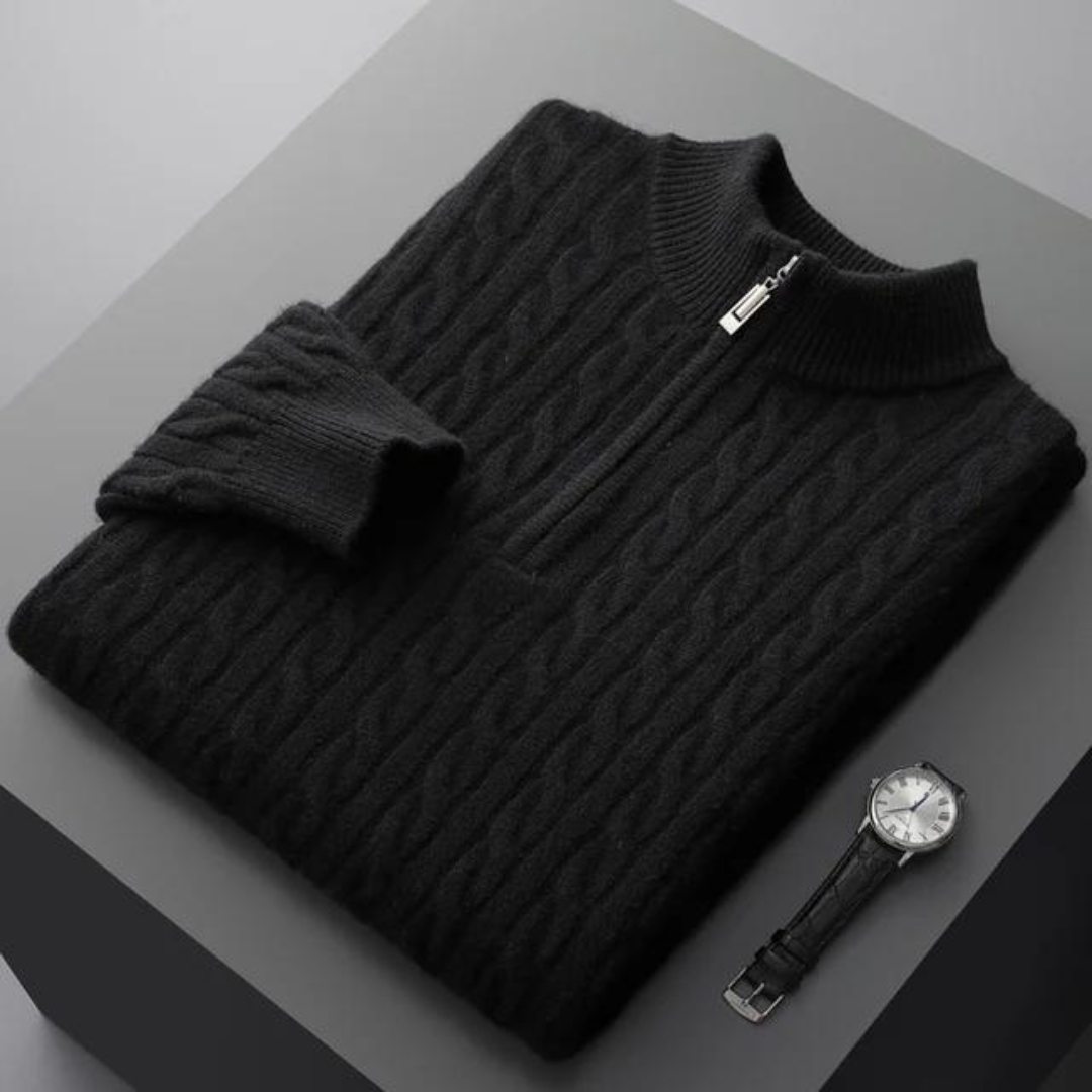 Como Woven Cashmere Half Zip
