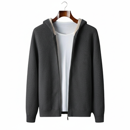 Como Cashmere Two Tone Zipper Hoodie