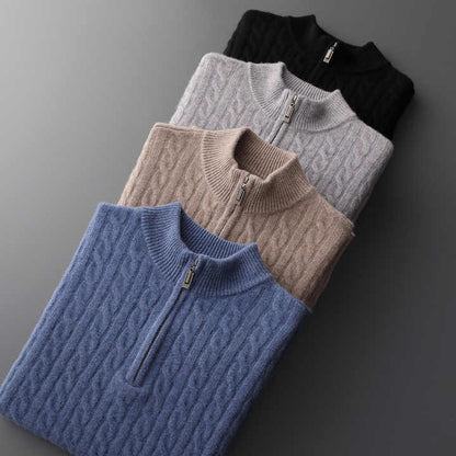 Como Woven Cashmere Half Zip
