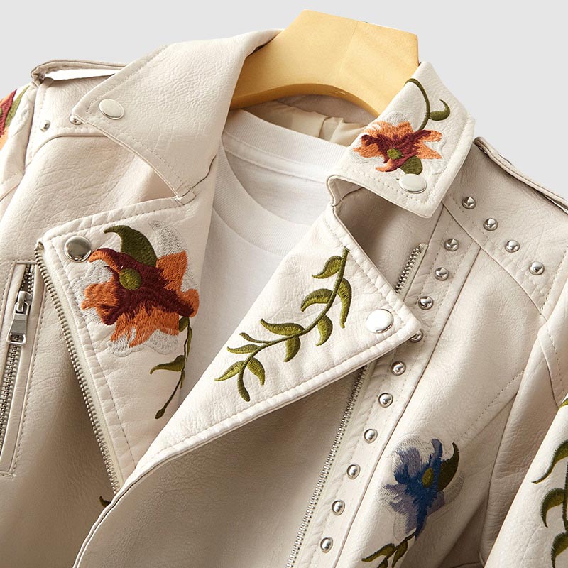 Valencia Floral Leather Jacket