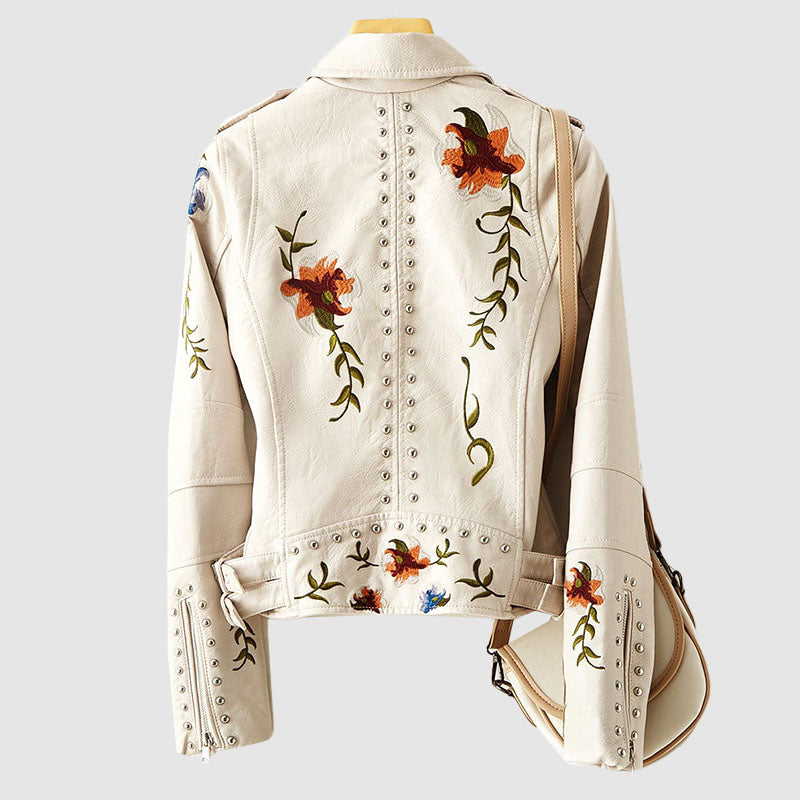 Valencia Floral Leather Jacket