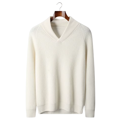 Aspen Cashmere Ribbed V-Neck Sweater