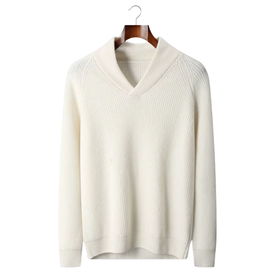 Aspen Cashmere Ribbed V-Neck Sweater