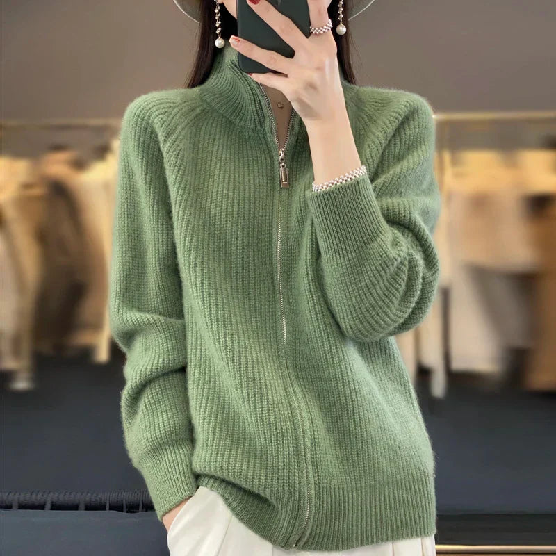 Charlotte Merino Wool Zip Up