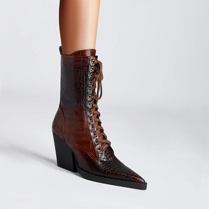 Santorini Leather Lace-Up Boots