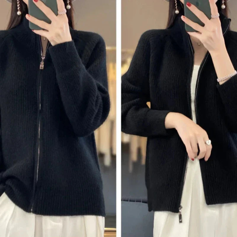 Charlotte Merino Wool Zip Up