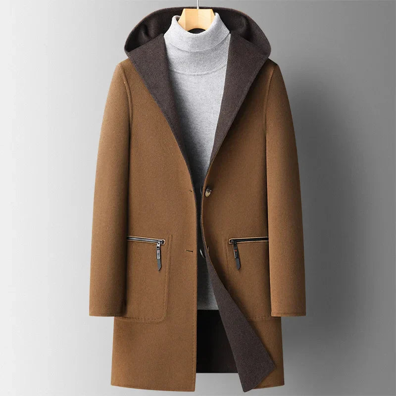 Lisbon Wool Hooded Overcoat