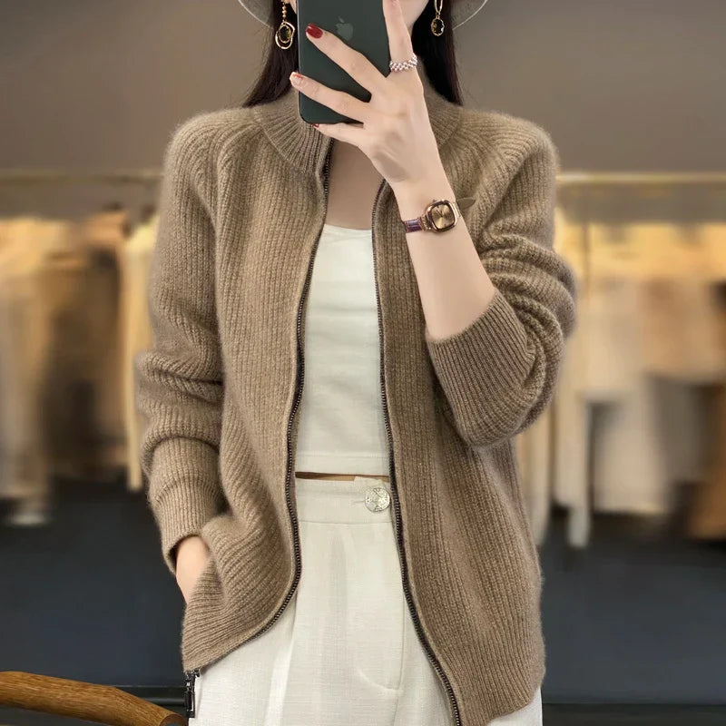 Charlotte Merino Wool Zip Up