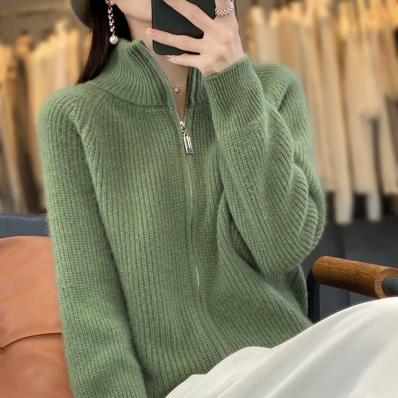 Charlotte Merino Wool Zip Up