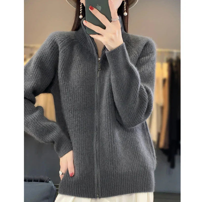 Charlotte Merino Wool Zip Up