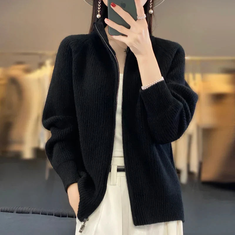 Charlotte Merino Wool Zip Up
