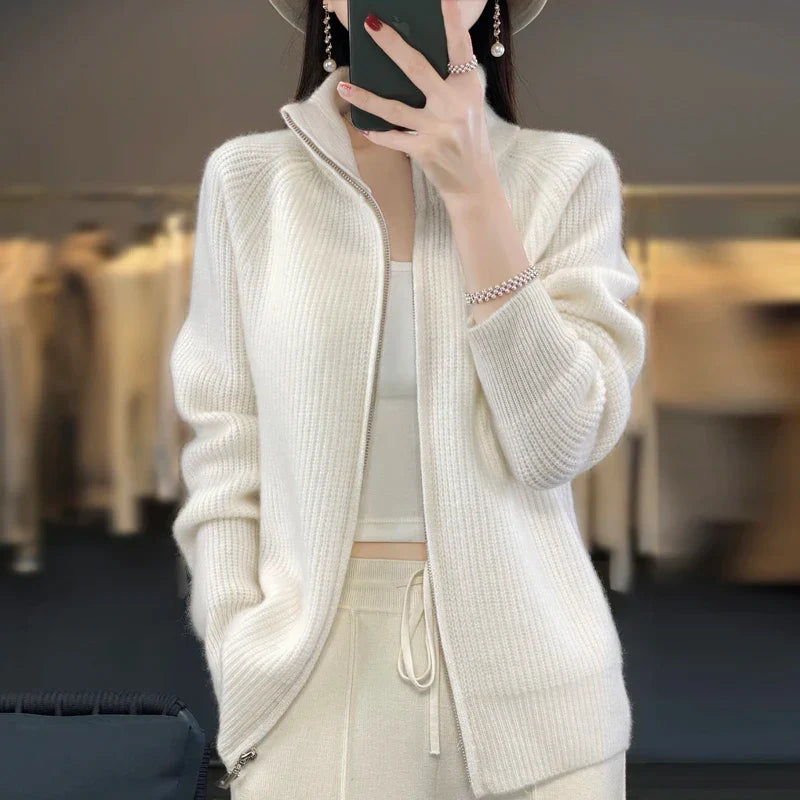 Charlotte Merino Wool Zip Up