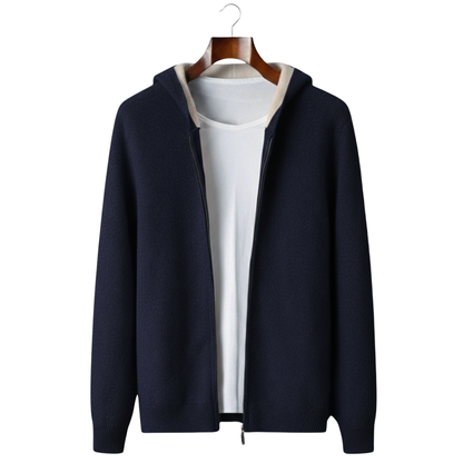 Como Cashmere Two Tone Zipper Hoodie