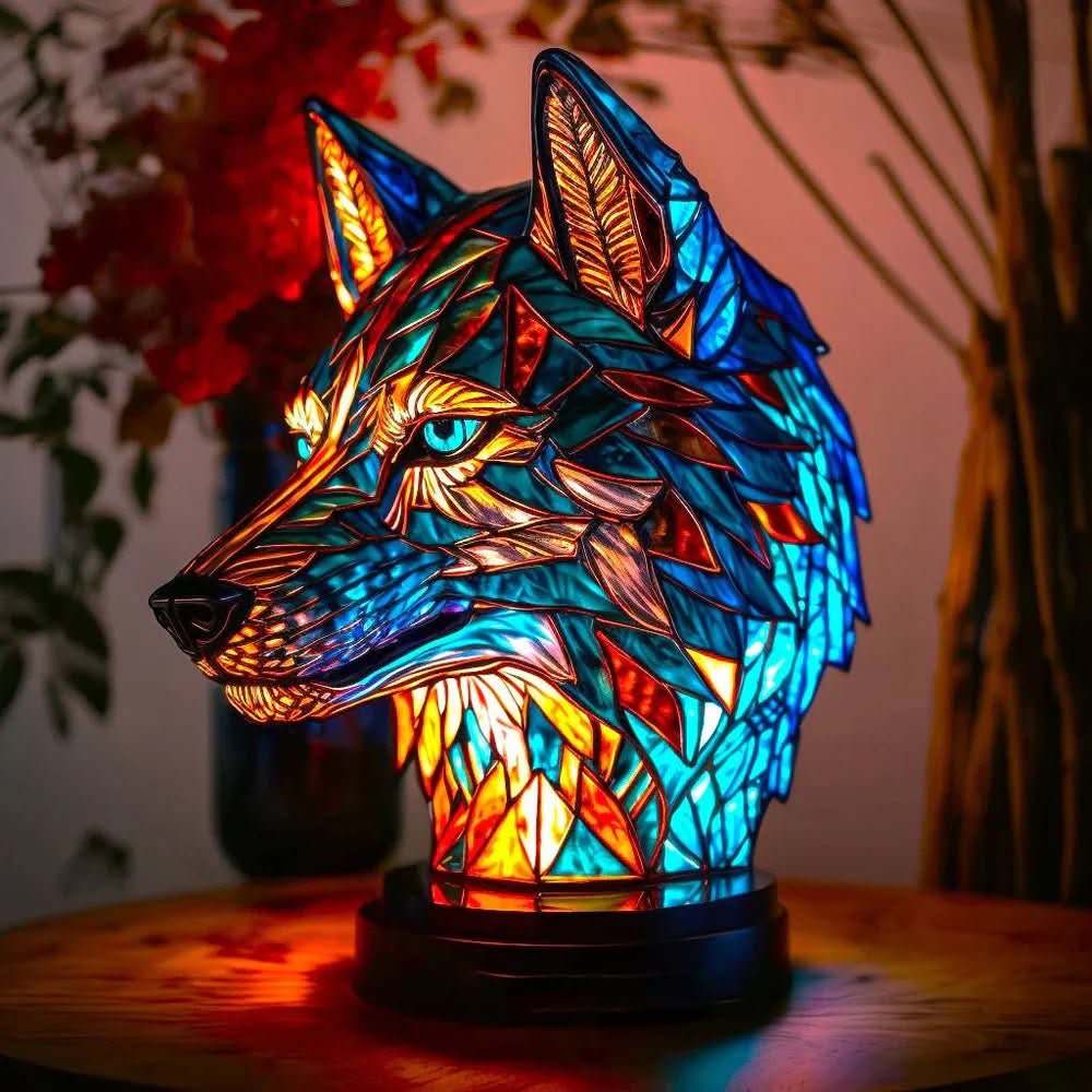 Art Nouveau Stained Resin Table Lamp