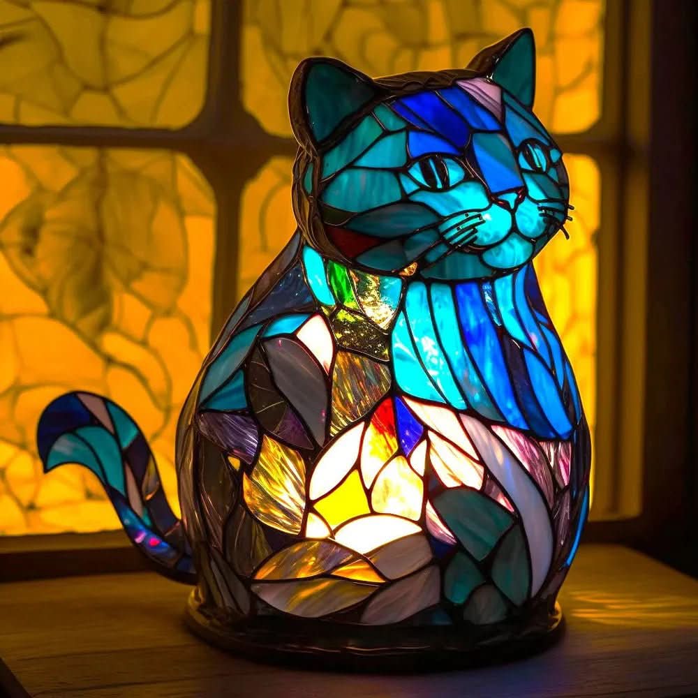 Art Nouveau Stained Resin Table Lamp