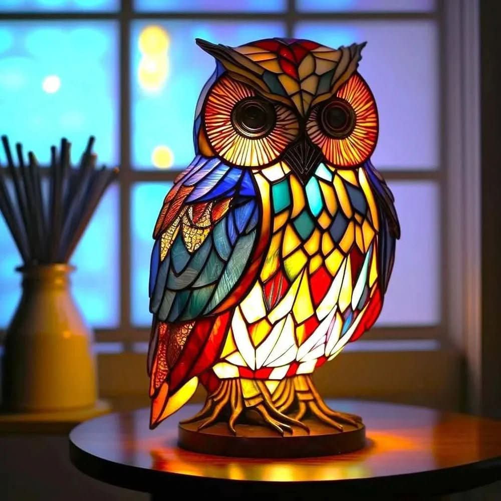 Art Nouveau Stained Resin Table Lamp