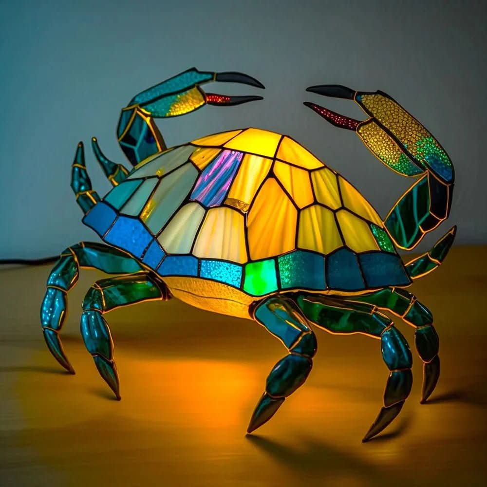 Art Nouveau Stained Resin Table Lamp