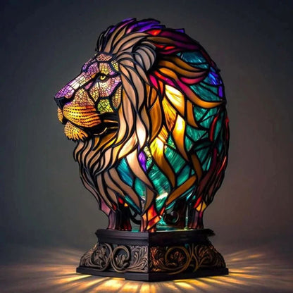 Art Nouveau Stained Resin Table Lamp