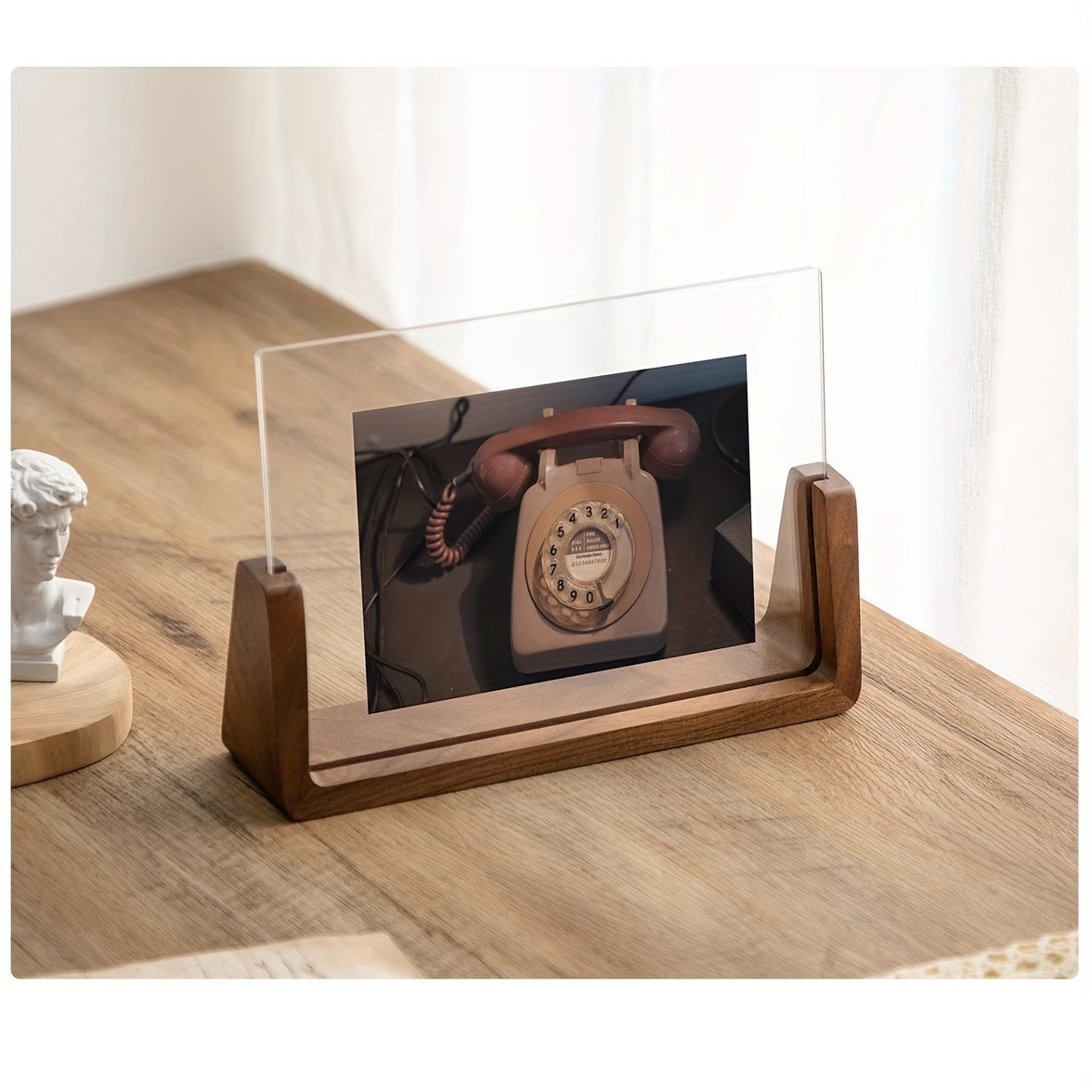 Acrylic & Wood Photo Frame | Minimalist U-Shaped Display Stand