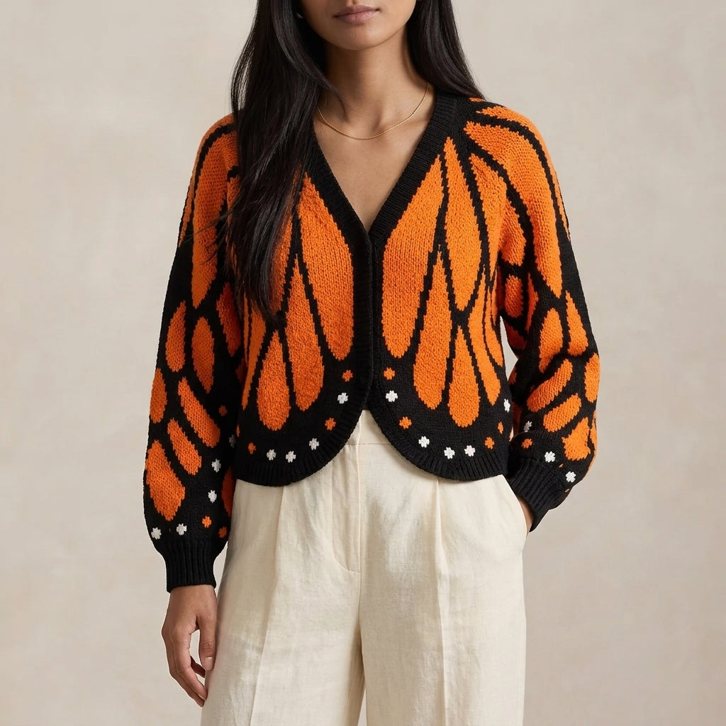 Bianca Butterfly Jacquard Cardigan