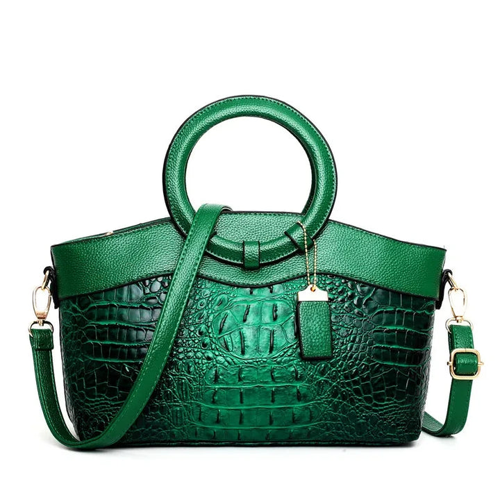 Verona Croc-Embossed Leather Bag