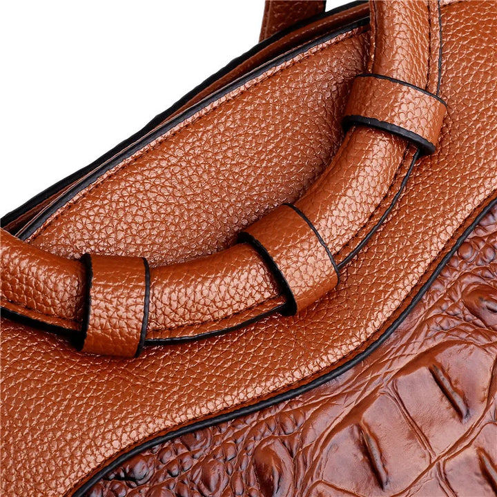 Verona Croc-Embossed Leather Bag